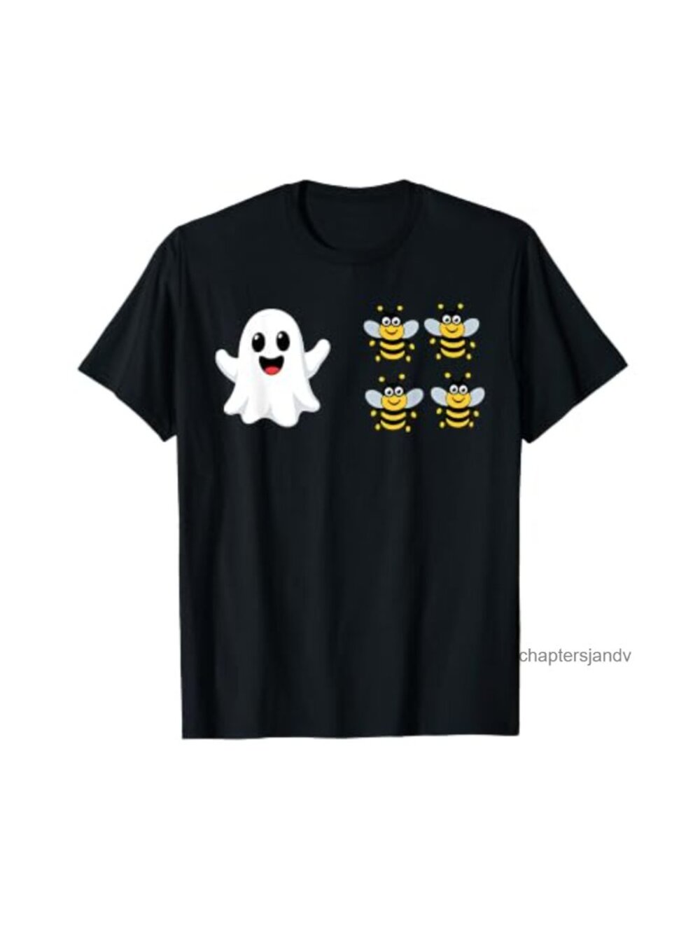 Boo Bees Ghost Bees Funny Halloween Graphic T-Shirt Short Sleeve Tee